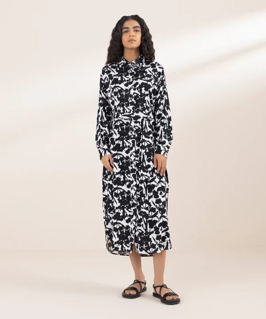 PRINTED LONG SHIRT DRESS